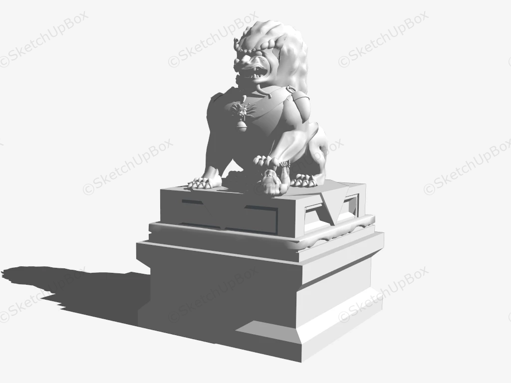 Sitting Lion Statue sketchup model preview - SketchupBox