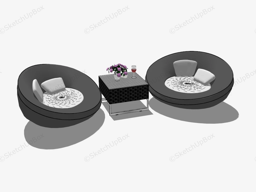 3 Piece Bistro Set sketchup model preview - SketchupBox