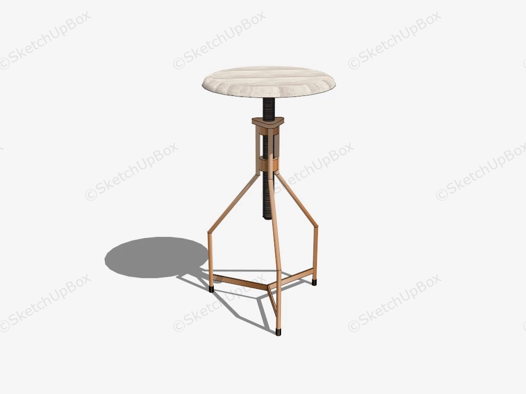Vintage Swivel Bar Stool sketchup model preview - SketchupBox