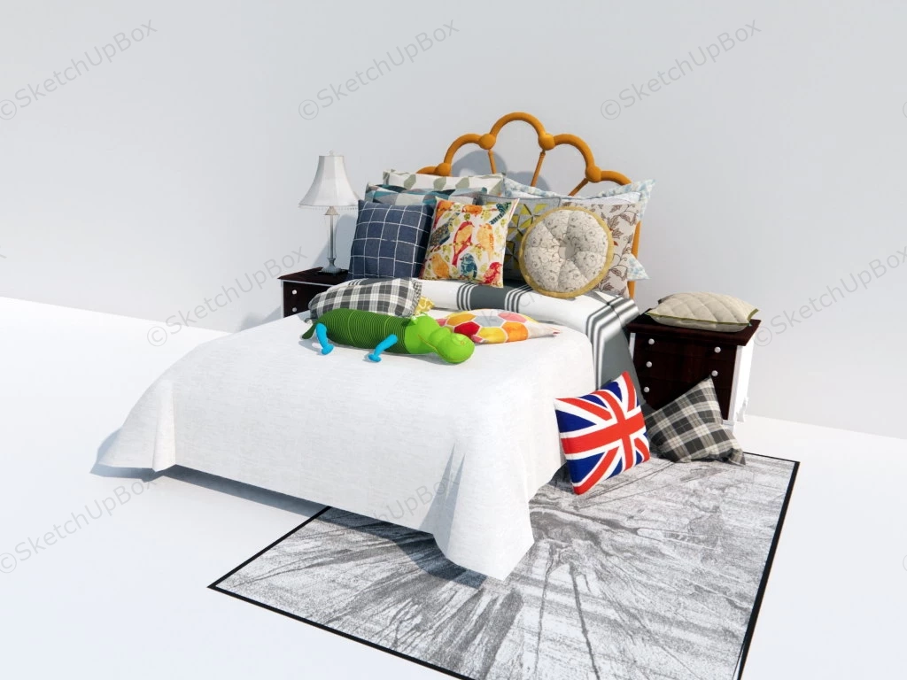 Teen Girl Bed Idea sketchup model preview - SketchupBox
