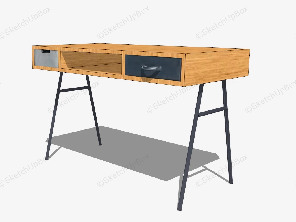 Home Office Desk With Drawers sketchup model preview - SketchupBox