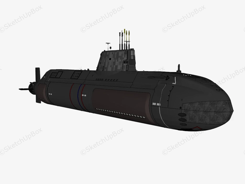 Black Submarine sketchup model preview - SketchupBox