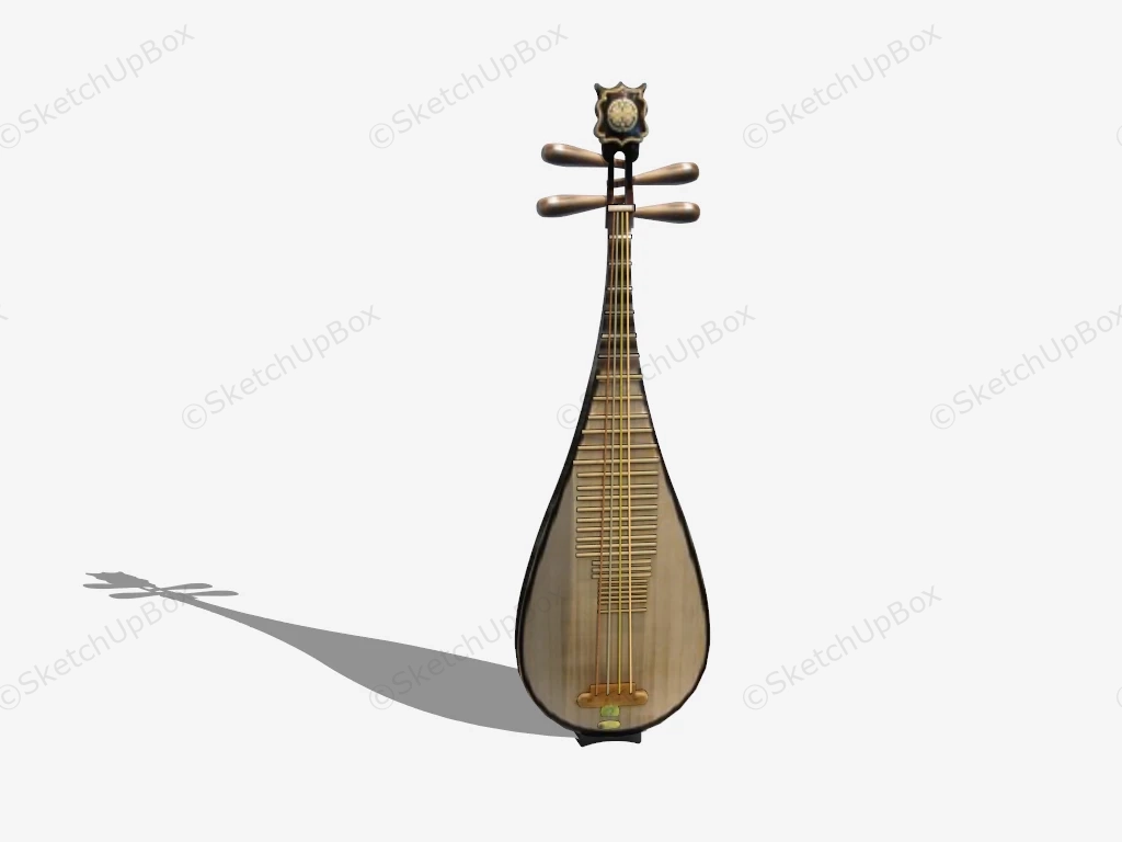 Pipa Chinese Plucked Lute sketchup model preview - SketchupBox