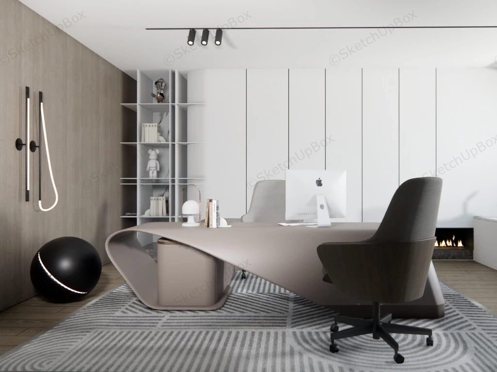 Modern Home Office Design sketchup model preview - SketchupBox