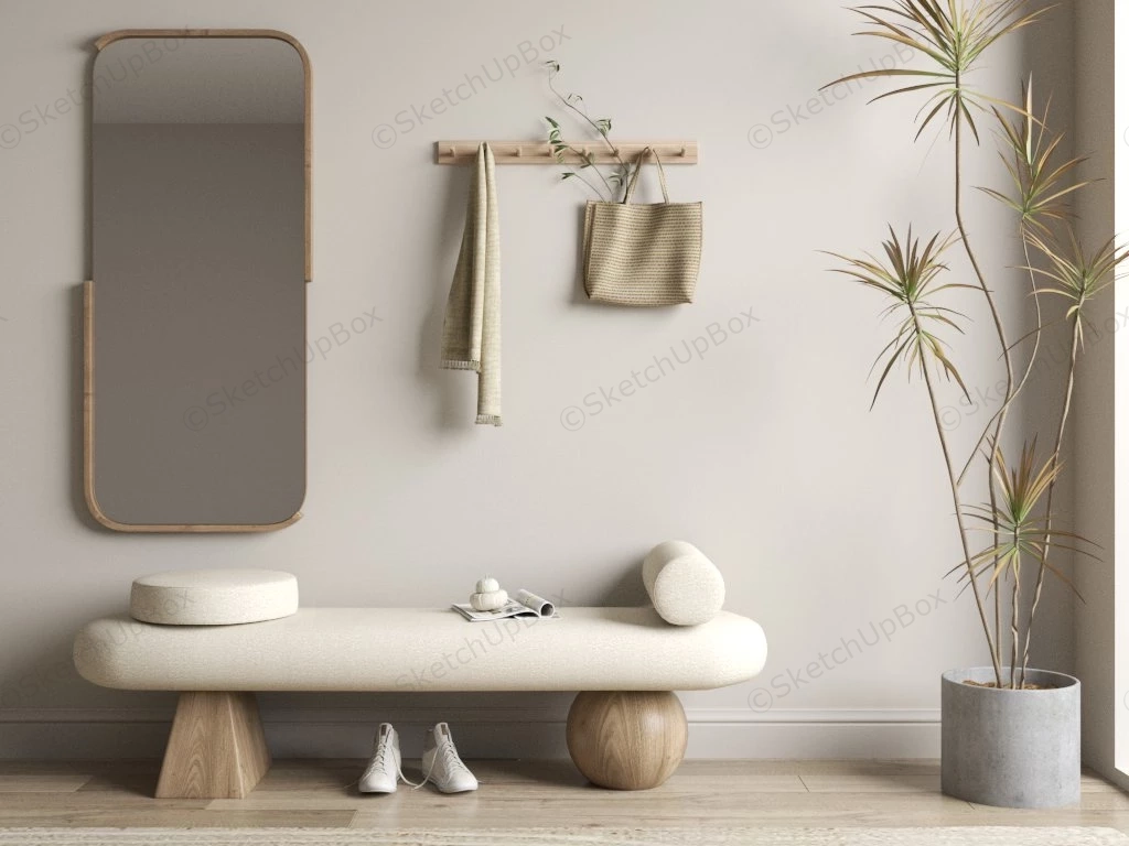 Modern Entryway Bench Idea sketchup model preview - SketchupBox