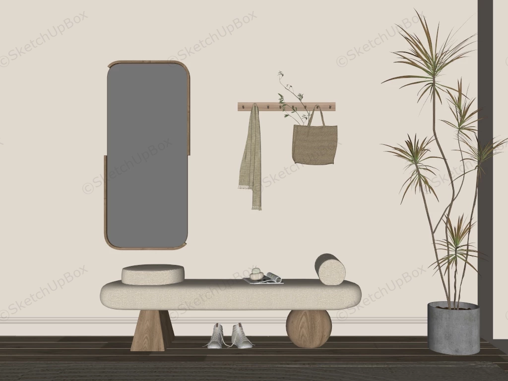 Modern Entryway Bench Idea sketchup model preview - SketchupBox