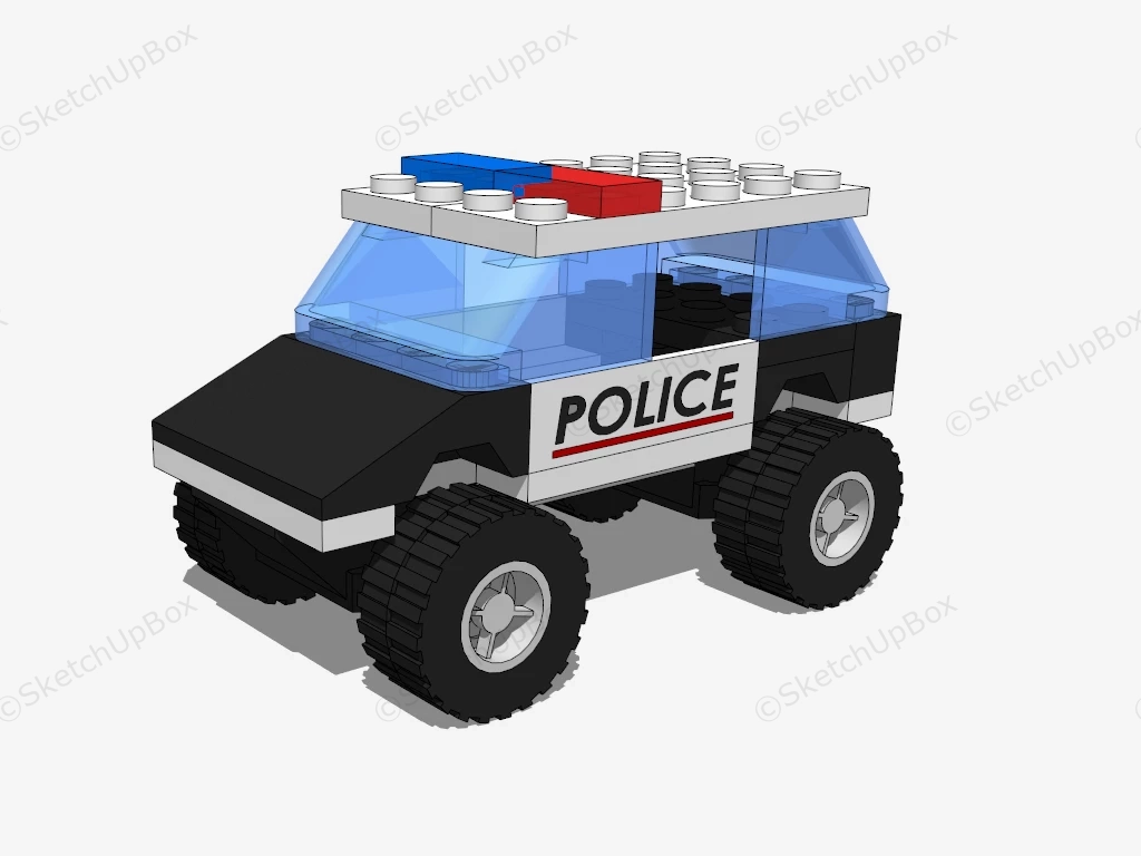 Lego Police Car sketchup model preview - SketchupBox