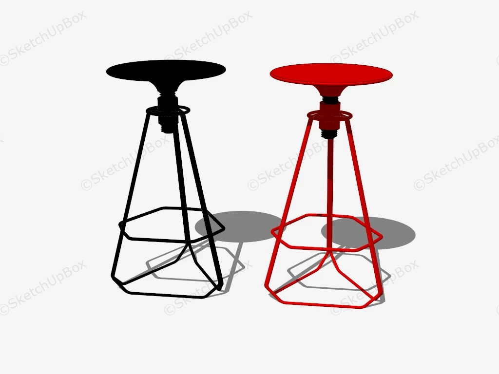 Industrial Swivel Bar Stools sketchup model preview - SketchupBox