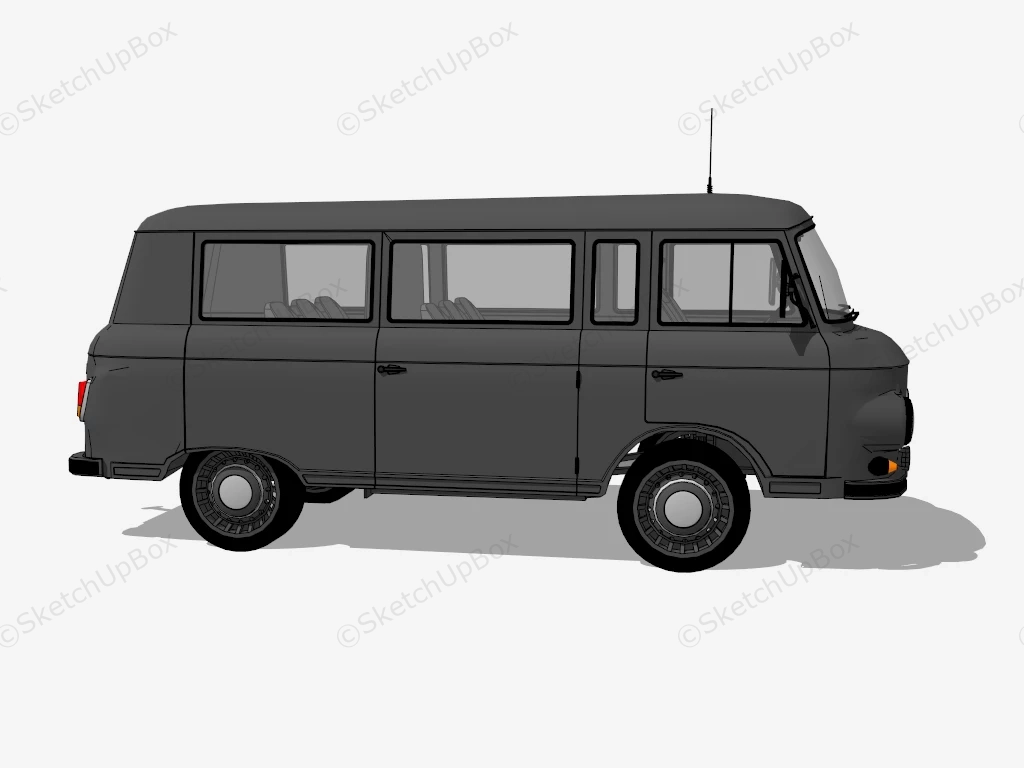 Barkas B 1000 Minibus sketchup model preview - SketchupBox