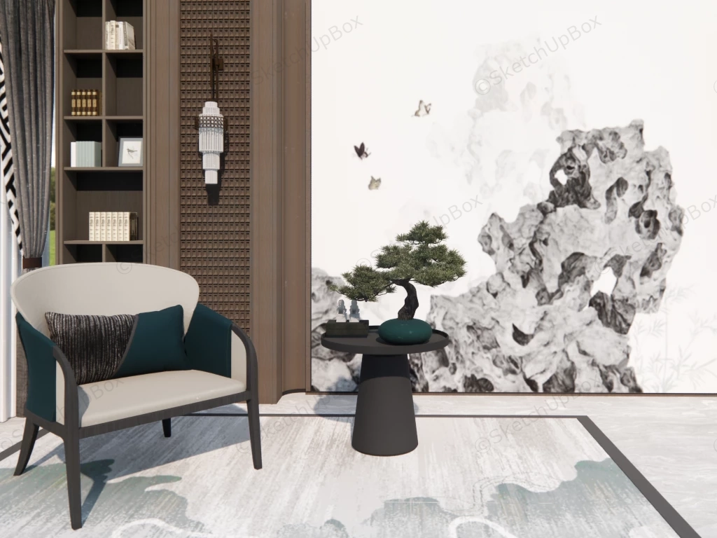 Asian Wall Accent Idea sketchup model preview - SketchupBox