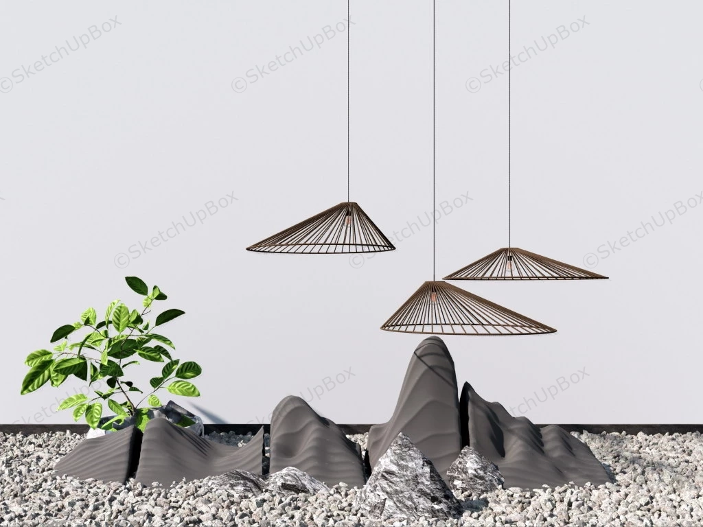 Indoor Zen Rock Garden Design sketchup model preview - SketchupBox