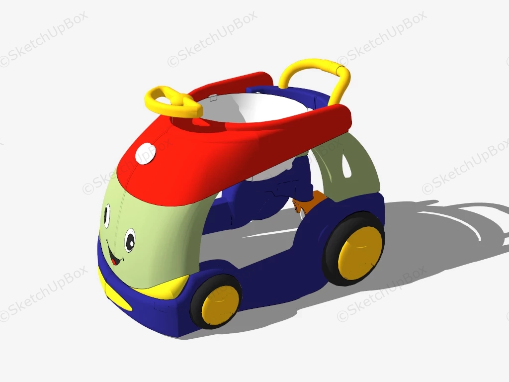 Ride On Push Car Toy For Baby sketchup model preview - SketchupBox
