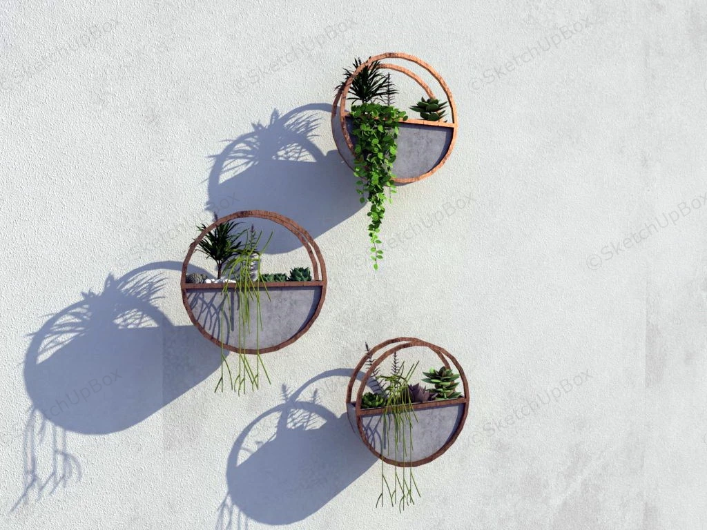 Wall Mounted Succulent Garden Ideas sketchup model preview - SketchupBox