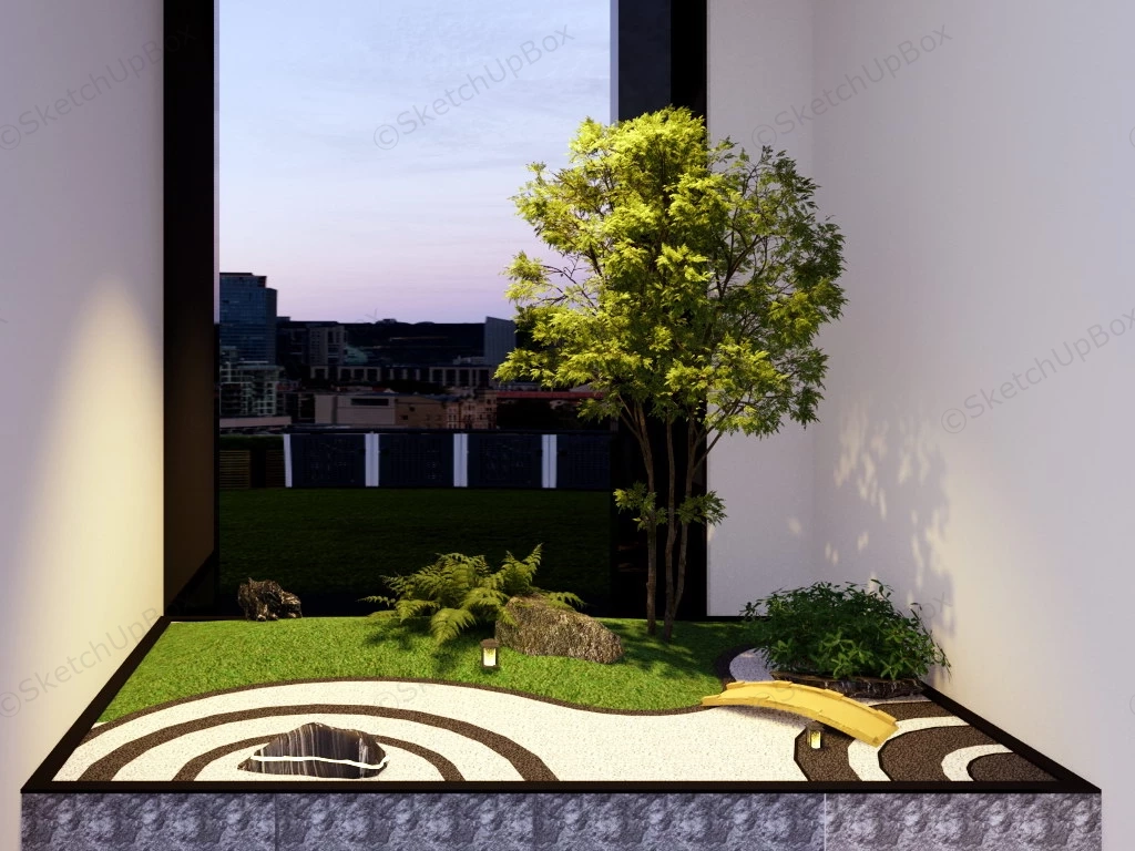 Zen Garden Window Well sketchup model preview - SketchupBox
