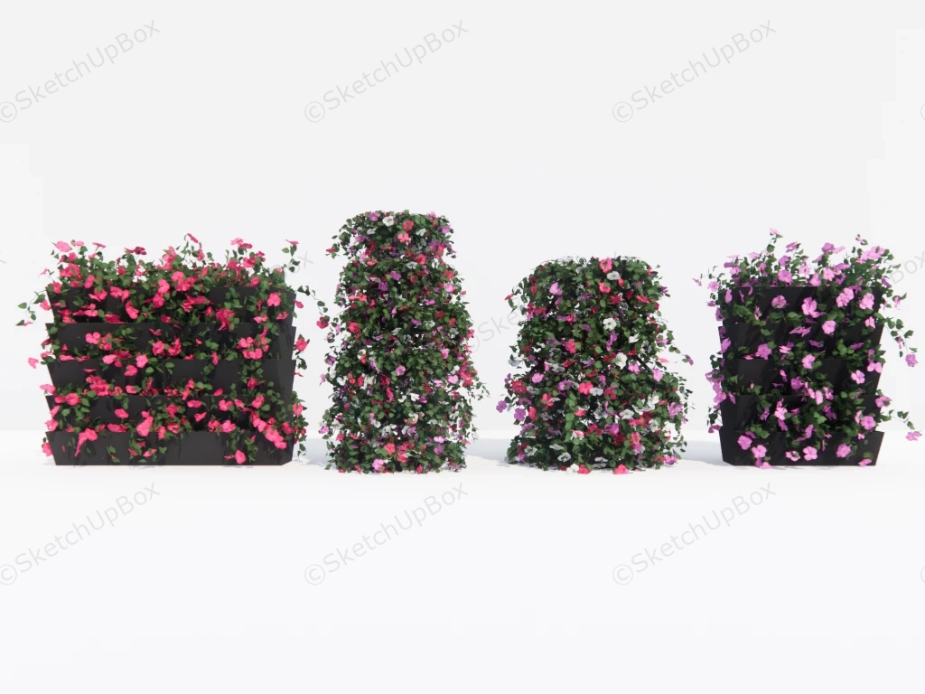 Raised Flower Beds sketchup model preview - SketchupBox