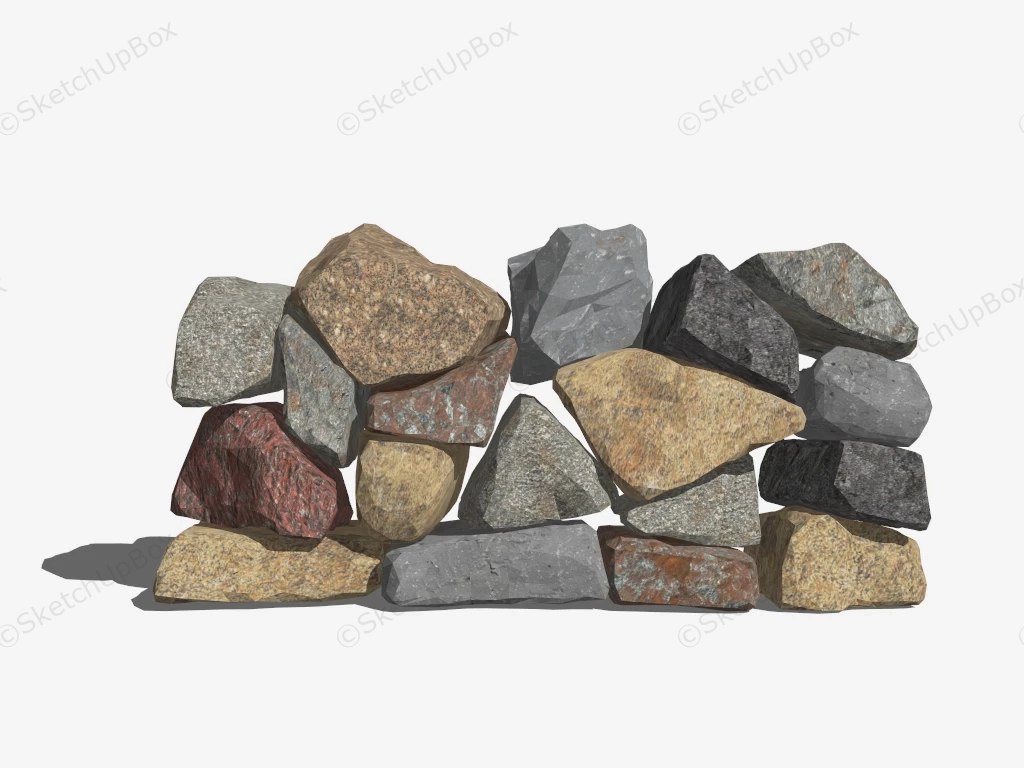 Boulders And Decorative Landscape Rocks sketchup model preview - SketchupBox
