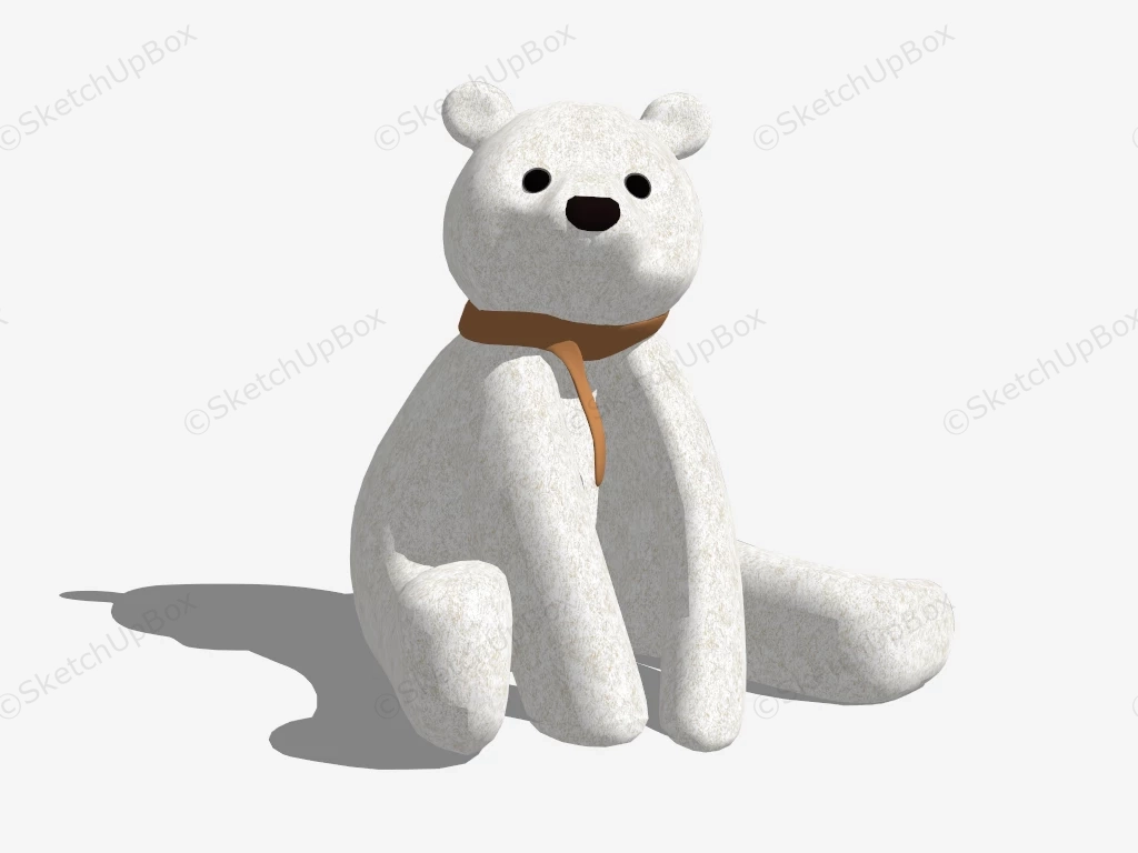 Stuffed Polar Bear Toy sketchup model preview - SketchupBox