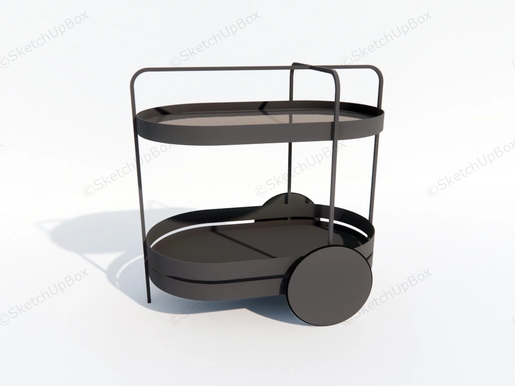 Industrial Metal Cart Coffee Table sketchup model preview - SketchupBox