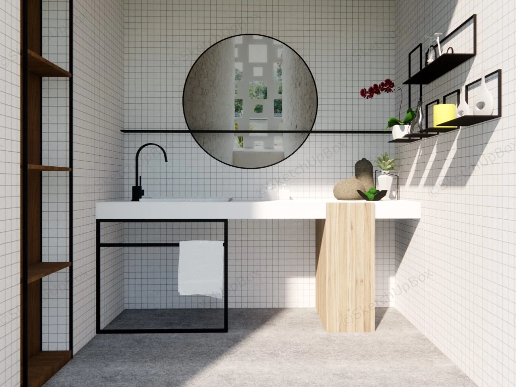 Simple Bathroom Vanity Idea sketchup model preview - SketchupBox