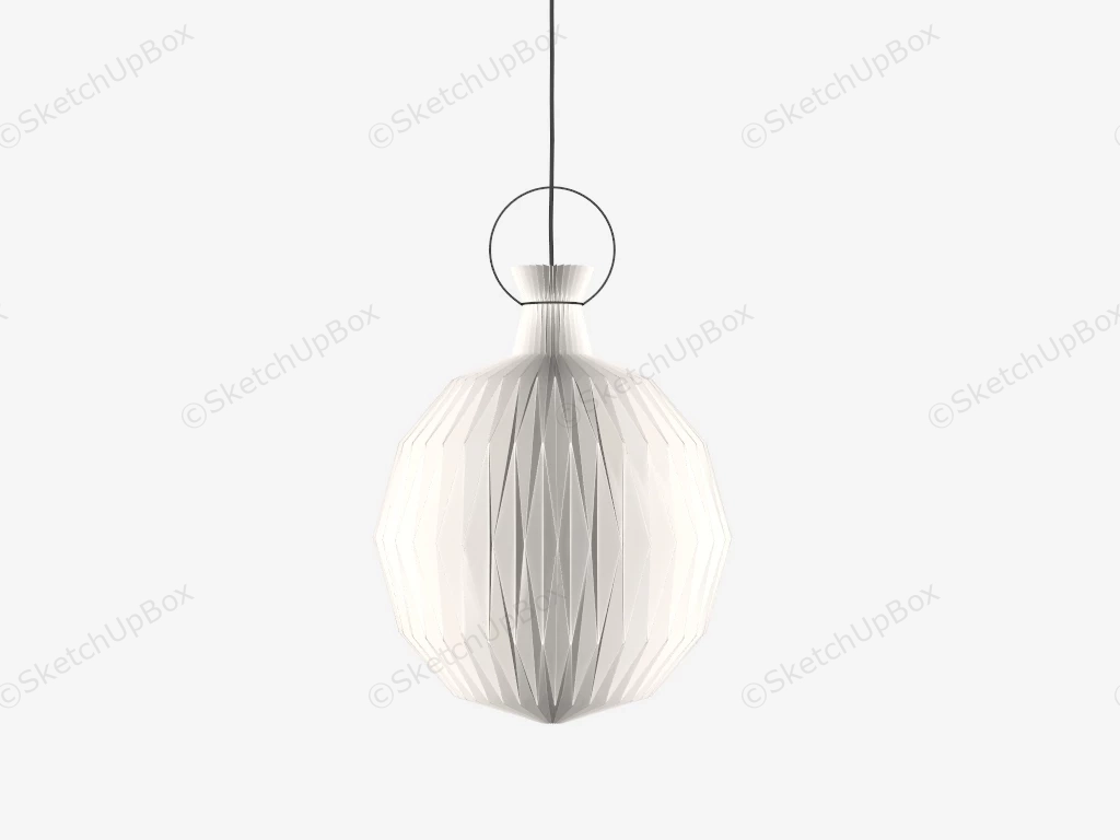 Paper Pineapple Pendant Light Fixture sketchup model preview - SketchupBox