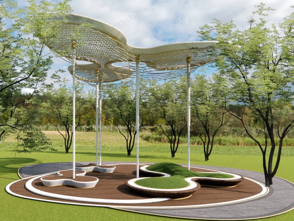 Beautiful Park Pergola sketchup model preview - SketchupBox