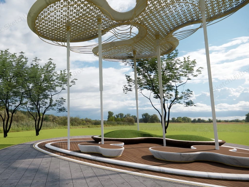 Beautiful Park Pergola sketchup model preview - SketchupBox