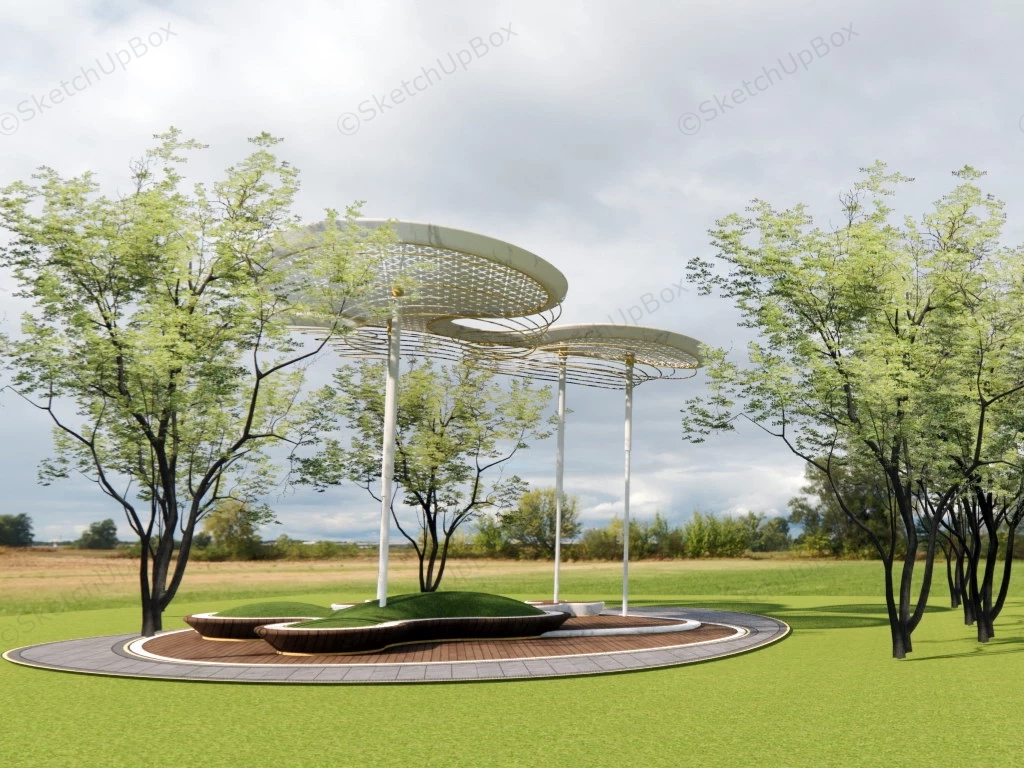 Beautiful Park Pergola sketchup model preview - SketchupBox