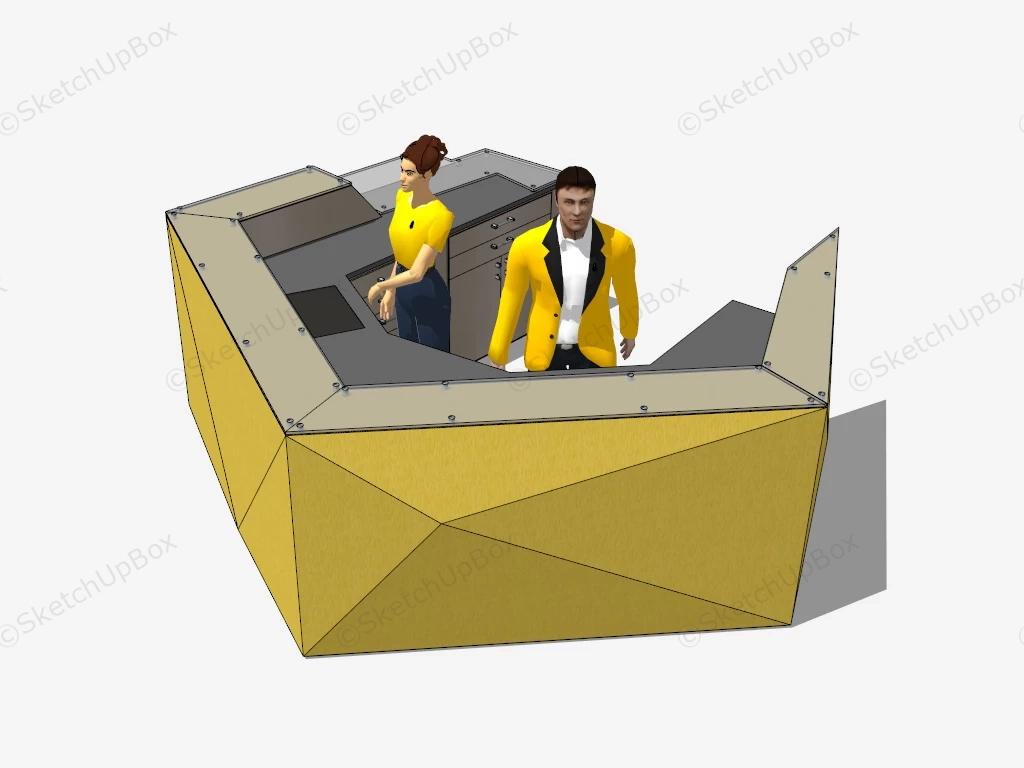 Small Hotel Reception Design sketchup model preview - SketchupBox