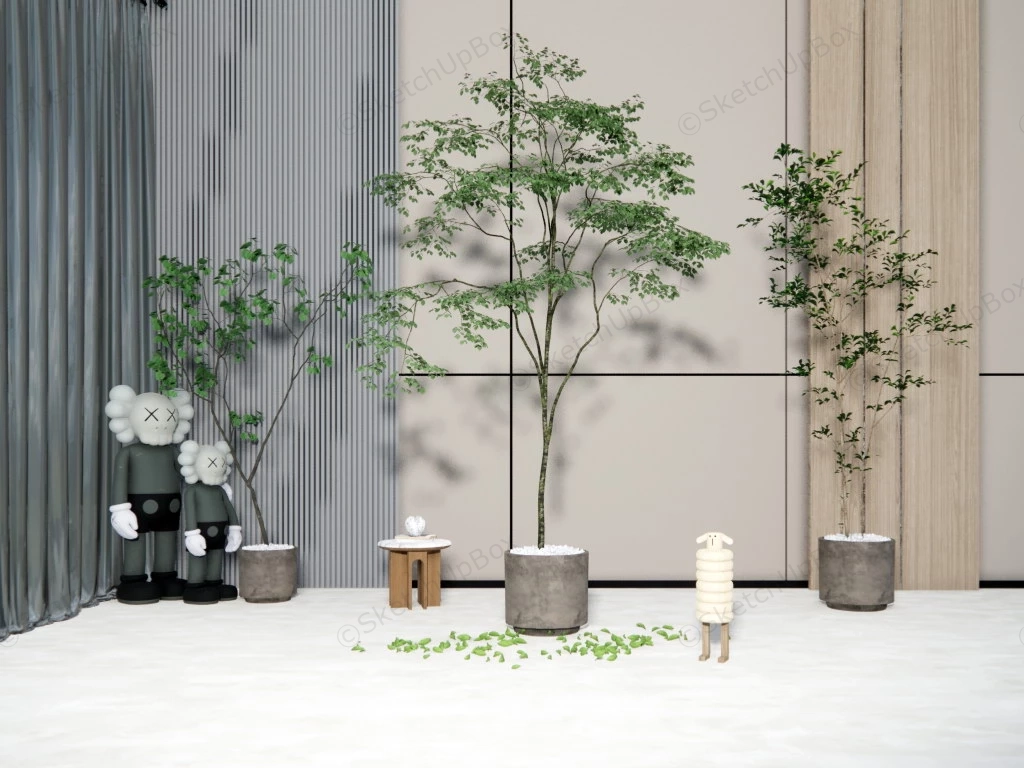 Tall Indoor Trees sketchup model preview - SketchupBox