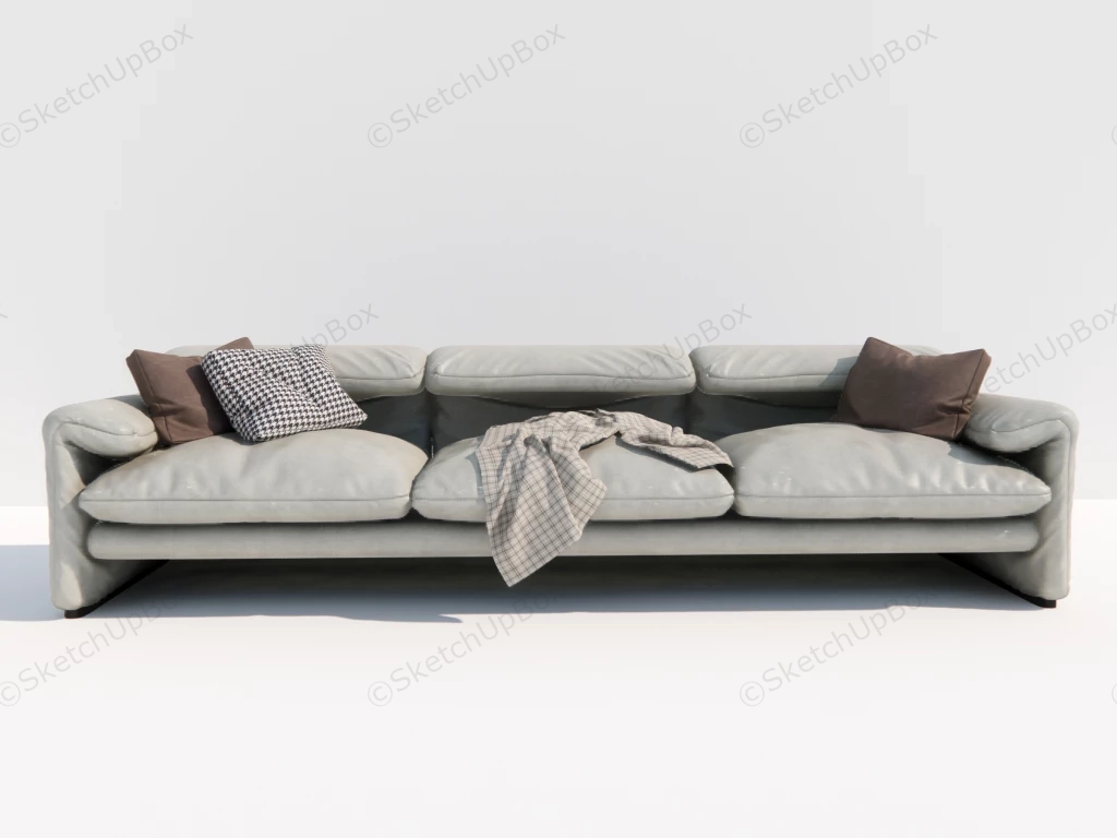 Light Grey Leather Sofa Set sketchup model preview - SketchupBox