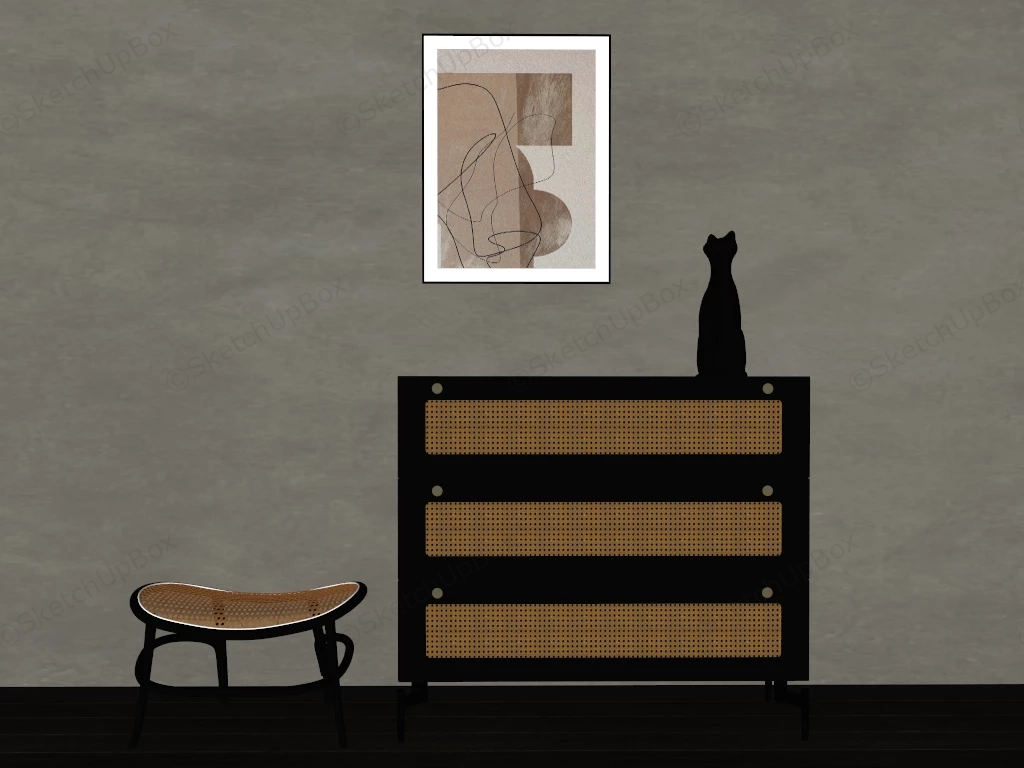 Entryway Bench And Storage sketchup model preview - SketchupBox