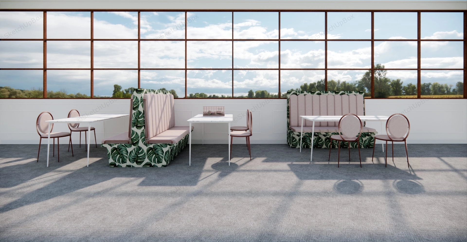 Restaurant Booths And Banquettes sketchup model preview - SketchupBox