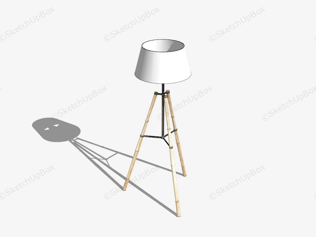 Triangle Bamboo Floor Lamp sketchup model preview - SketchupBox
