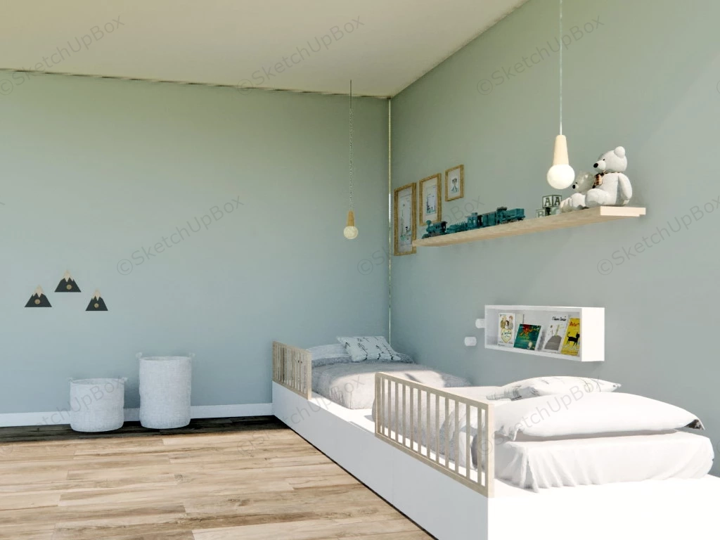 Space Saving Teen Bedroom Idea sketchup model preview - SketchupBox