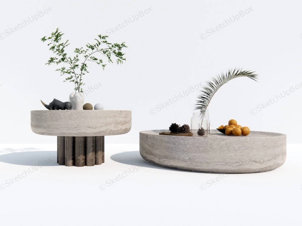 Stone Coffee Table Set sketchup model preview - SketchupBox