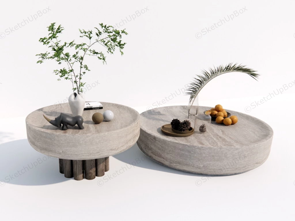 Stone Coffee Table Set sketchup model preview - SketchupBox