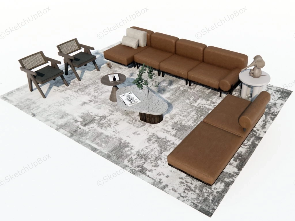 Wabi Sabi Living Room Set sketchup model preview - SketchupBox