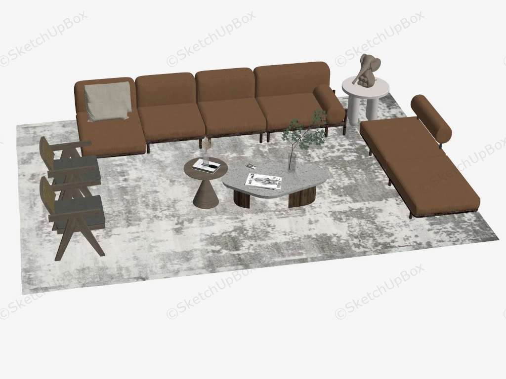 Wabi Sabi Living Room Set sketchup model preview - SketchupBox