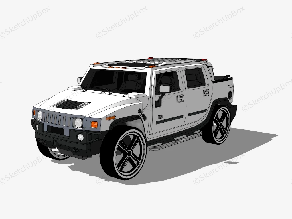 Hummer H2 SUT sketchup model preview - SketchupBox