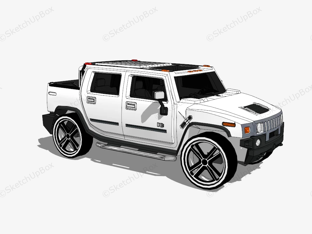 Hummer H2 SUT sketchup model preview - SketchupBox