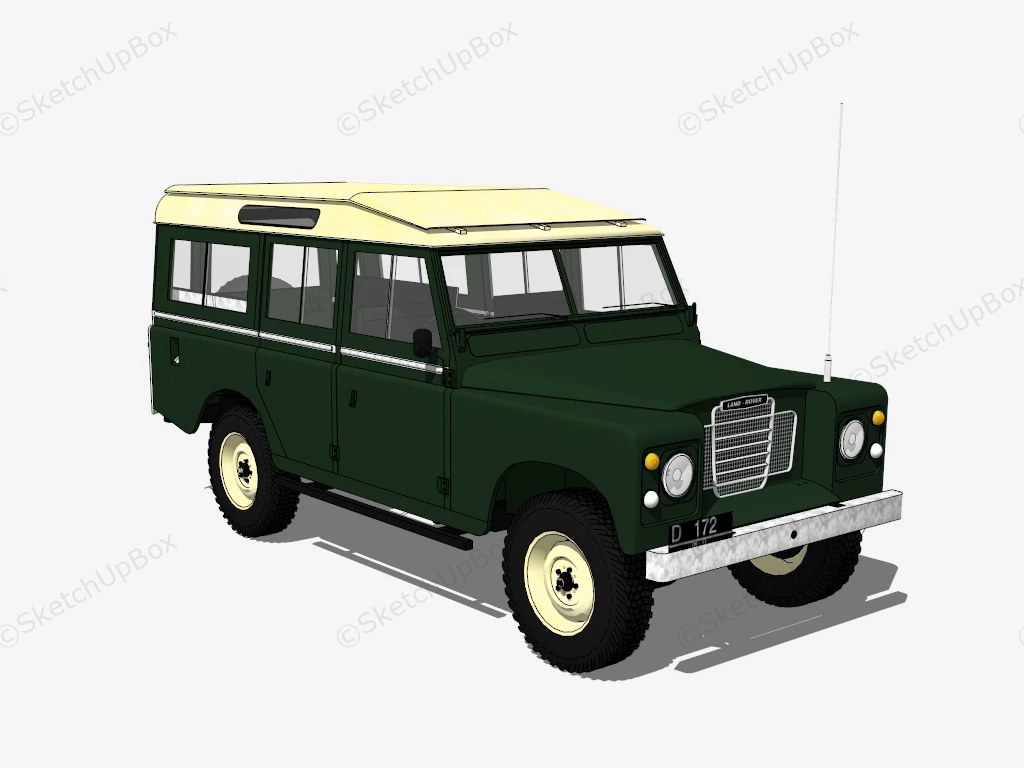 Land Rover Series III Station Wagon sketchup model preview - SketchupBox