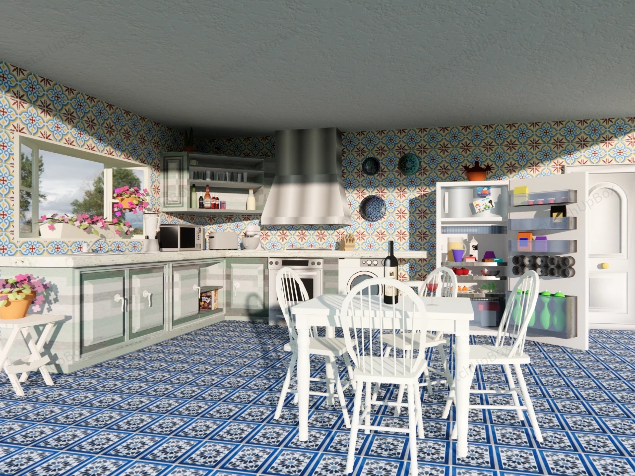 Mediterranean Style Kitchen Idea sketchup model preview - SketchupBox