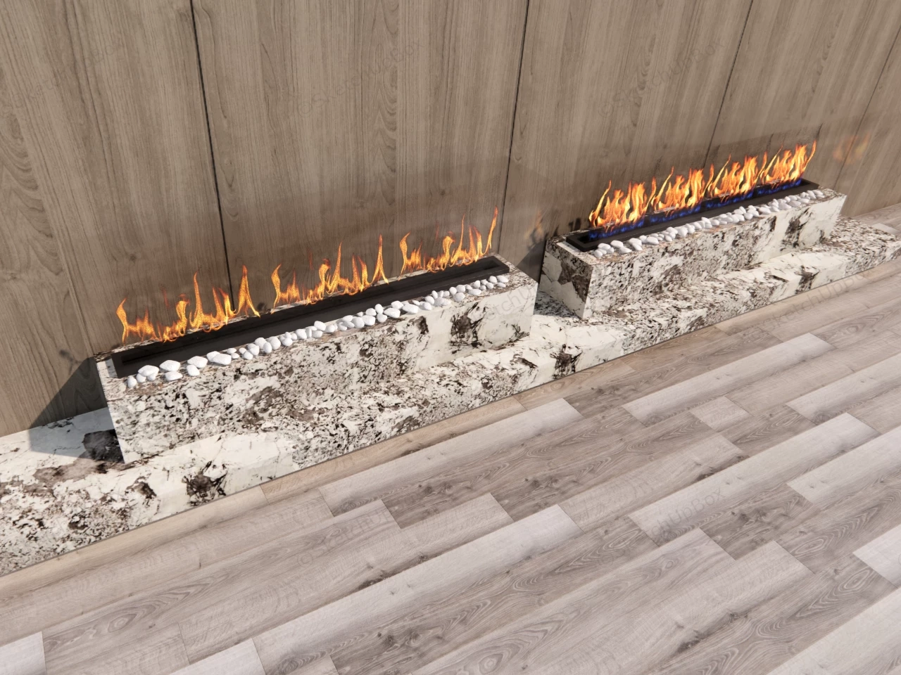 Modern Electric Fireplace sketchup model preview - SketchupBox