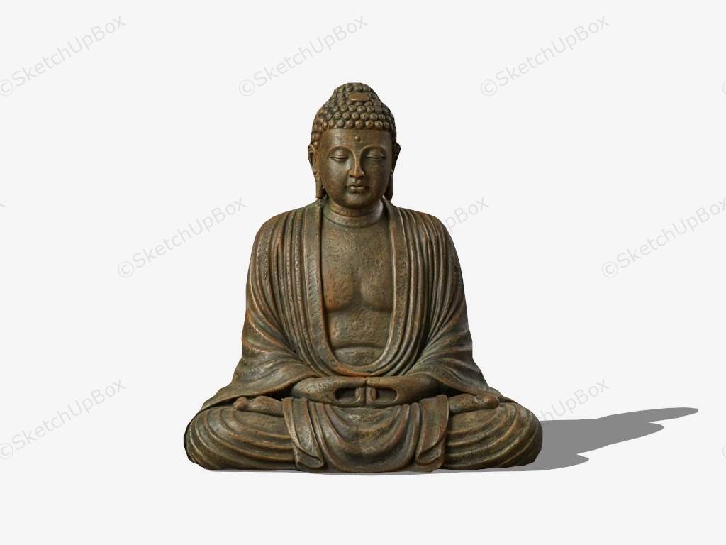 Brass Buddha Statue sketchup model preview - SketchupBox
