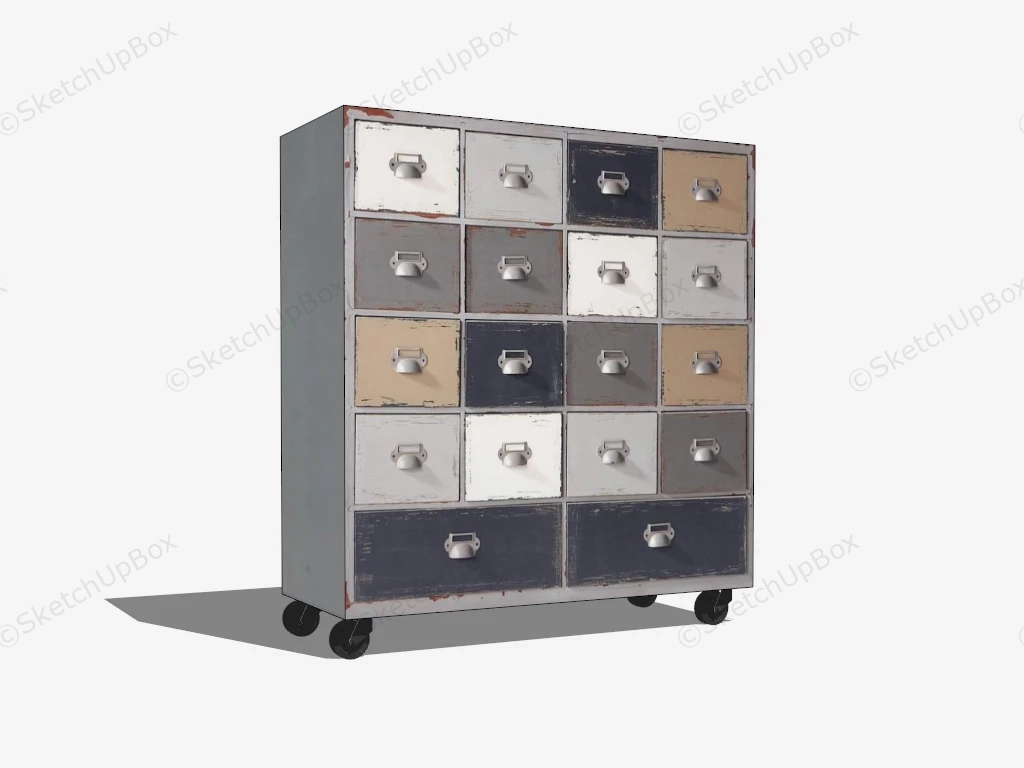 Chest Of Drawers On Wheels sketchup model preview - SketchupBox