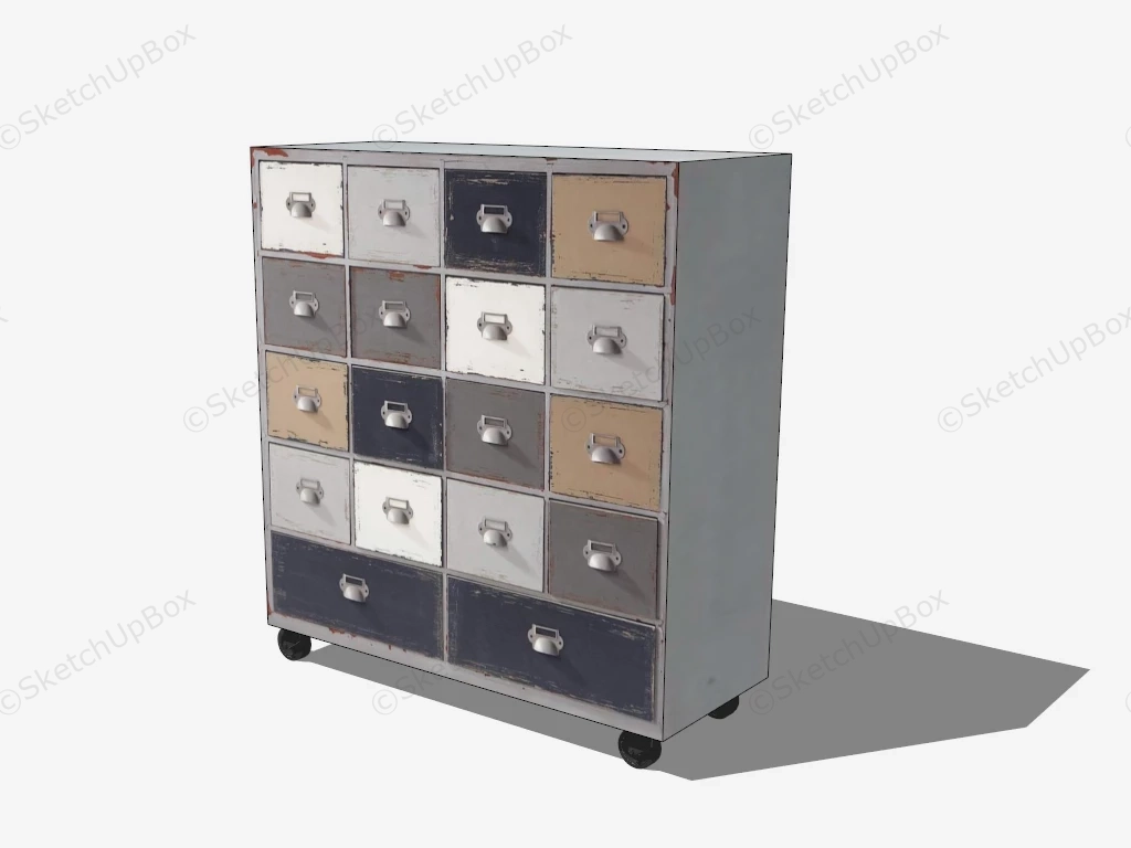 Chest Of Drawers On Wheels sketchup model preview - SketchupBox