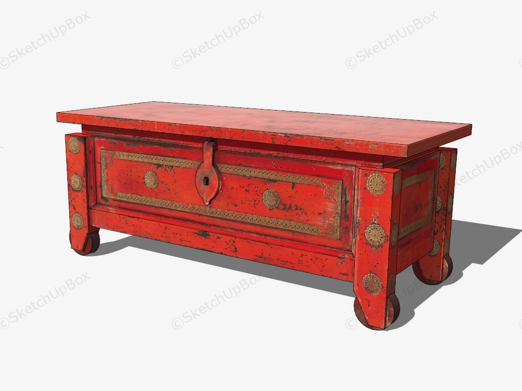Ming Style Tv Cabinet sketchup model preview - SketchupBox