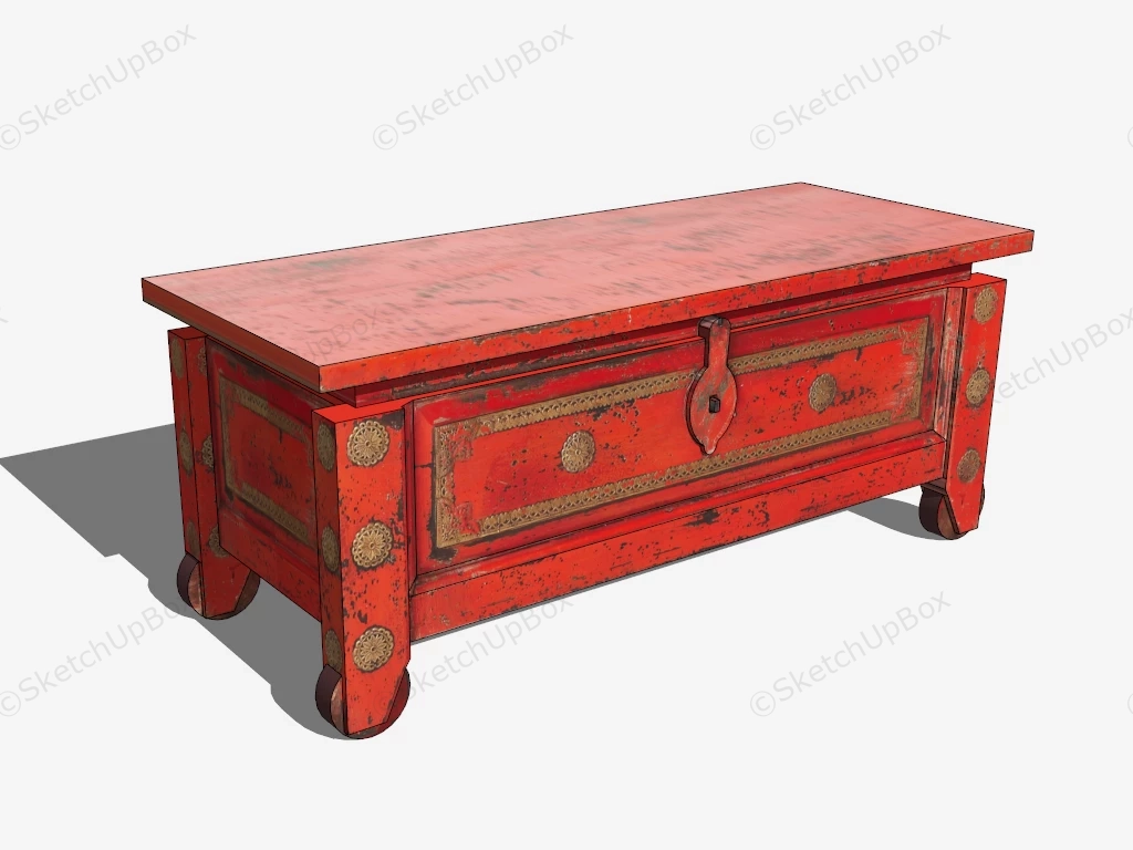 Ming Style Tv Cabinet sketchup model preview - SketchupBox