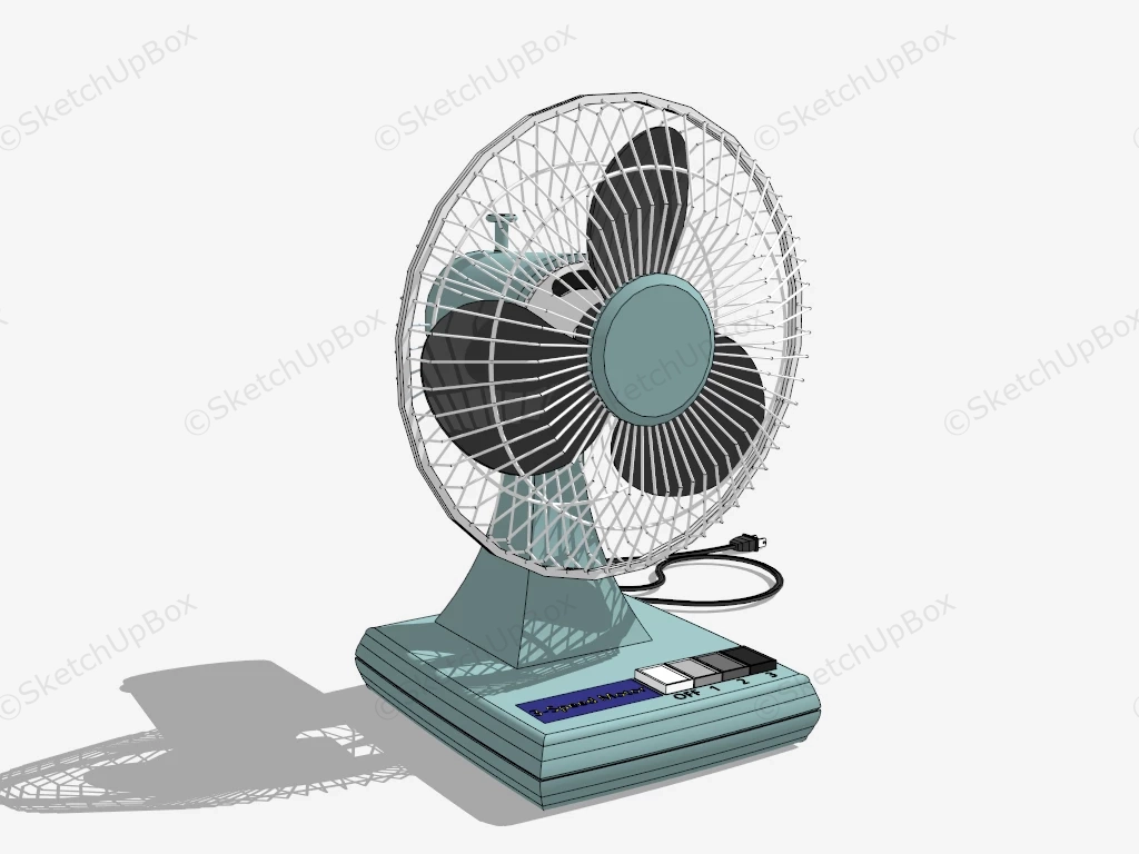 Retro Style Desk Fan sketchup model preview - SketchupBox