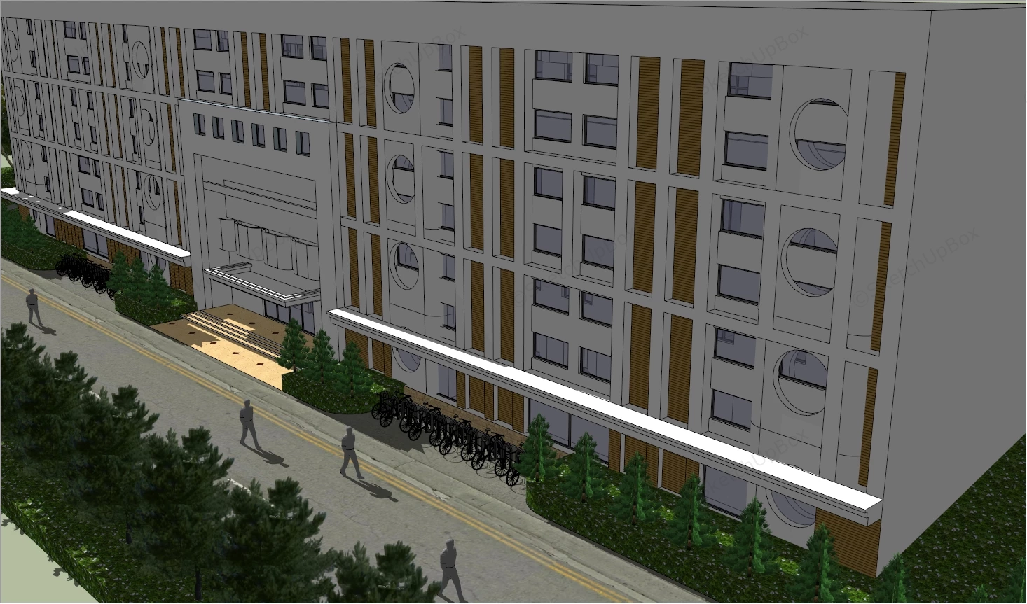 School Building And Athletic Fields sketchup model preview - SketchupBox